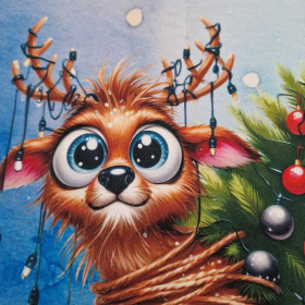 Christmas animal wz. 3 - panel (60cm x 50cm) dzianina drapana z elastanem ITY