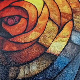 STAINED GLASS WZ.3  46 cm x 50 cm - gruba ekoskóra tłoczona