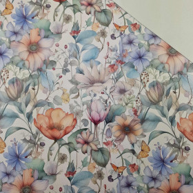 PASTEL FLOWERS WZ.12 (46 cm x 50 cm) - gruba ekoskóra tłoczona