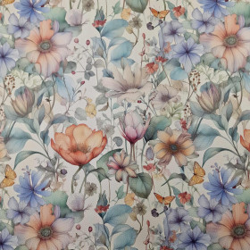 PASTEL FLOWERS WZ.12 - gruba ekoskóra tłoczona