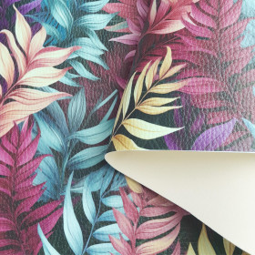 LEAVES AND FERNS WZ. 3 (46 cm x 50 cm) - gruba ekoskóra tłoczona