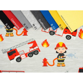 WOZY STRAŻACKIE / ogień - Jersey wiskozowy WE210