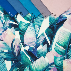 AKWARELOWE LIŚCIE - Jersey wiskozowy WE210