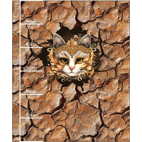 ANIMALS CRACKED wz.4 (cat) - panel (60cm x 50cm) Panama 220g