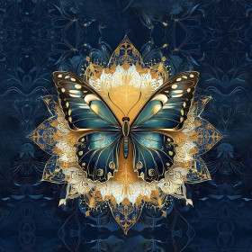 ANIMALS MANDALA wz.13 (butterfly) - panel (75cm x 80cm) dzianina drapana z elastanem ITY