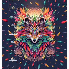 ANIMALS MANDALA wz.1 (fox) - panel (75cm x 80cm) - single jersey z elastanem ITY