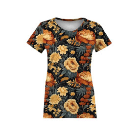 AUTUMN FLOWERS WZ. 3 - dzianina pętelkowa z elastanem ITY