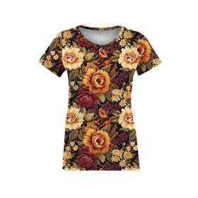 AUTUMN FLOWERS WZ. 5 - dzianina pętelkowa z elastanem ITY