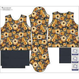 BLUZA DAMSKA (HANA) BASIC - AUTUMN FLOWERS WZ. 9 - ZESTAW DO USZYCIA