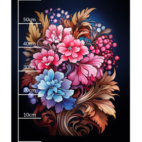 BOUQUET OF FLOWERS WZ.3 - panel (60cm x 50cm)- single jersey z elastanem ITY