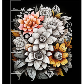 BOUQUET OF FLOWERS WZ.7 - panel (75cm x 80cm) - single jersey z elastanem ITY