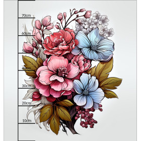 BOUQUET OF FLOWERS WZ.8 - panel (75cm x 80cm) tkanina bawełniana