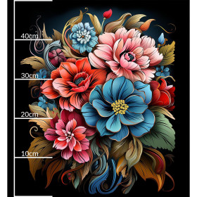 BOUQUET OF FLOWERS WZ.1 46 cm x 50 cm - gruba ekoskóra tłoczona