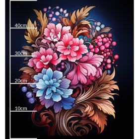 BOUQUET OF FLOWERS WZ.3 46 cm x 50 cm - gruba ekoskóra tłoczona