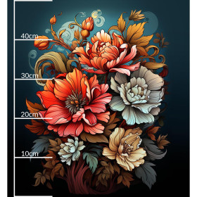 BOUQUET OF FLOWERS WZ.5 46 cm x 50 cm - gruba ekoskóra tłoczona