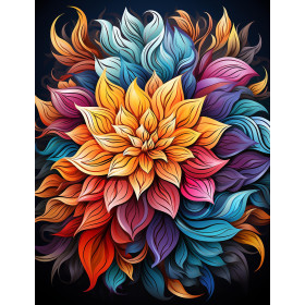 BOUQUET OF FLOWERS WZ.6 - PANEL (60cm x 50cm) dzianina pętelkowa z elastanem ITY