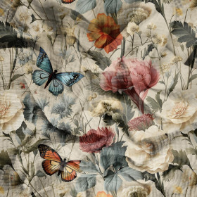 Butterfly & Flowers wz.9 - Muślin bawełniany