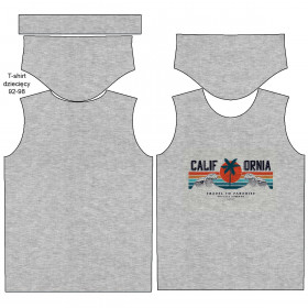 T-SHIRT DZIECIĘCY - CALIFORNIA wz. 1 / melanż jasnoszary - single jersey