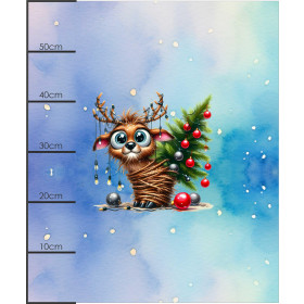Christmas animal wz. 3 - panel (60cm x 50cm) dzianina drapana z elastanem ITY