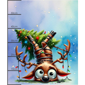 Christmas animal wz. 9 - panel (60cm x 50cm) dzianina drapana z elastanem ITY