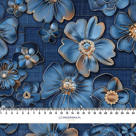 DENIM FLOWERS wz.1 - dzianina pętelkowa z elastanem ITY