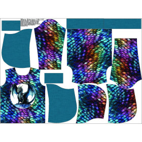 DZIECIĘCA BLUZA Z KAPTUREM (ALEX) - dragon rainbow - zestaw do uszycia