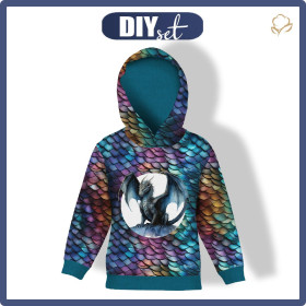DZIECIĘCA BLUZA Z KAPTUREM (ALEX) - dragon rainbow - zestaw do uszycia