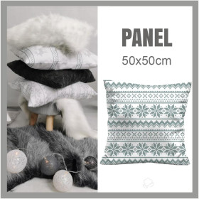 PANEL PODUSZKOWY -ALPEJSKIE KWIATY / szare pasy 