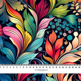 COLORFUL LEAVES wz. 5 - dzianina pętelkowa z elastanem ITY