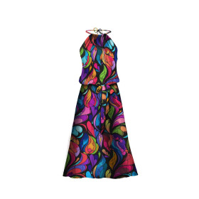 SUKIENKA "DALIA" MAXI - COLORFUL ABSTRACT - zestaw do uszycia 