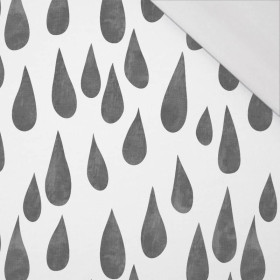 DUŻE KROPLE (SZARY) / biały - single jersey z elastanem 