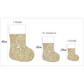 KOMPLET SKARPET ŚWIĄTECZNYCH - JELEŃ I ŚNIEŻYNKI / juta - zestaw do uszycia