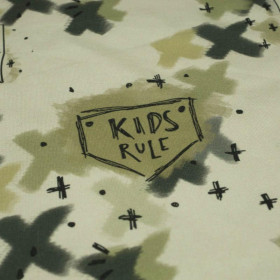 KIDS RULE (SZKOLNE RYSUNKI) - single jersey z elastanem 