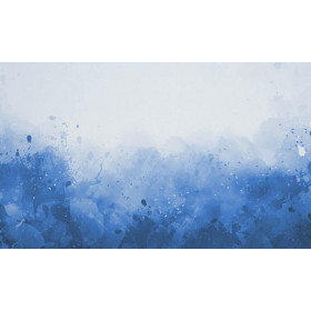 KLEKSY (classic blue) - panel dzianina pętelkowa (90cm x 155cm)