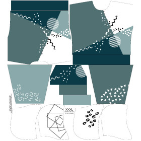 KRÓTKA BLUZA Z KAPTUREM (IDA) - COLOR BLOCK wz. 6 - zestaw do uszycia