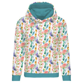 BLUZA DAMSKA (POLA) CLASSIC Z KAPTUREM - ŁĄKA WZ. 3 (NA ŁĄCE) - dzianina pętelkowa