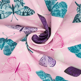 MOTYLE wz. 5 / różowy (PURPUROWE MOTYLE) - dresówka pętelkowa