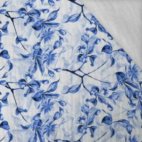 KWIATY JABŁONI wz. 1 (classic blue) - Muślin bawełniany