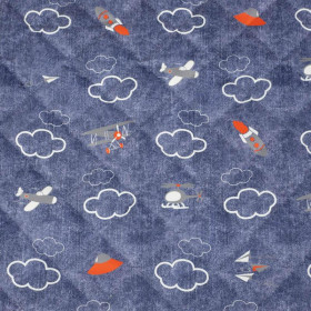 SAMOLOTY (SAMOLOTY) / ACID WASH GRANATOWY - ortalion pikowany w romby
