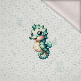 SEAHORSE (SEA ANIMALS WZ. 2) - PANEL (60cm x 50cm) dzianina drapana z elastanem ITY