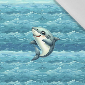 SHARK (SEA ANIMALS WZ. 1) - PANEL (60cm x 50cm) tkanina bawełniana