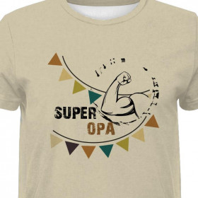 T-SHIRT MĘSKI - Super Opa / siła - single jersey