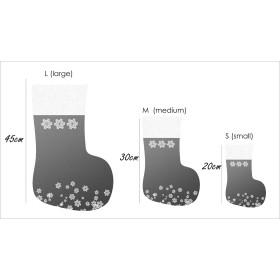 KOMPLET SKARPET ŚWIĄTECZNYCH - ŚNIEŻYNKI / szary - zestaw do uszycia