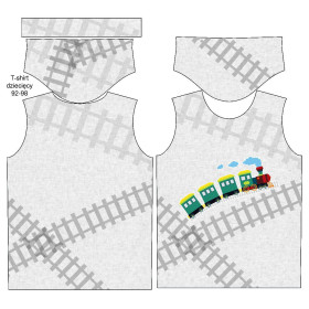 T-SHIRT DZIECIĘCY - LOKOMOTYWA (pociąg) / acid (szary) - single jersey (92/98)