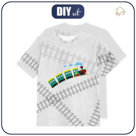 T-SHIRT DZIECIĘCY - LOKOMOTYWA (pociąg) / acid (szary) - single jersey (92/98)