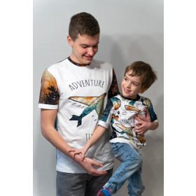 MĘSKI T-SHIRT Z WŁASNYM NADRUKIEM - THIS PAPA BEAR BELONGS TO... - ZESTAW DO USZYCIA