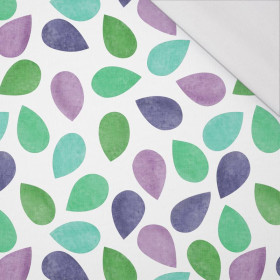 DUŻE LIŚCIE MIX / zielony - single jersey z elastanem 