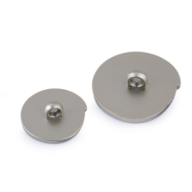 Guzik plastikowy spirala 25mm - ciemny srebrny