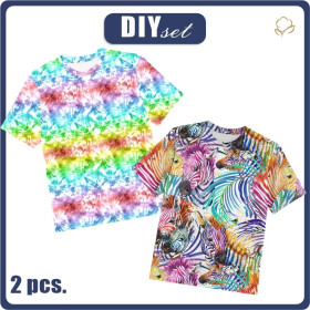 2-PACK - T-SHIRT DZIECIĘCY - TĘCZOWY - ZESTAW DO USZYCIA