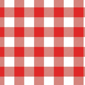 50cm KRATA VICHY CZERWONA / biała - organiczna single jersey z elastanem TE210